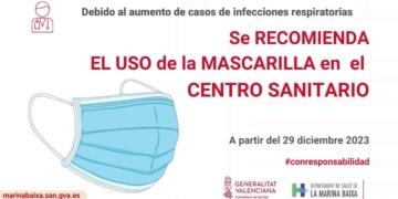 A causa de l’increment de casos d’infeccions respiratòries, es recomana portar mascareta als centres de salut i a l’hospital de la comarca