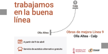 FGV realitzarà obres d’emergència en el TRAM a partir del 9 d’abril. Consulta horaris i bus