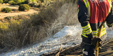 Incendi en partida Sogay, ahir en Altea