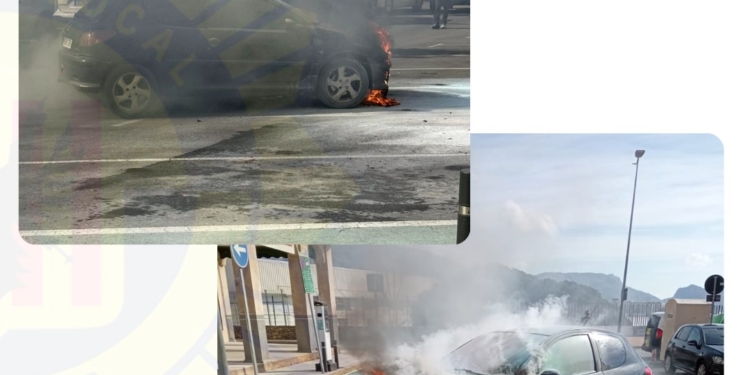 Ràpida i eficaç intervenció de la policia local d’Altea per contenir un incendi de vehicle