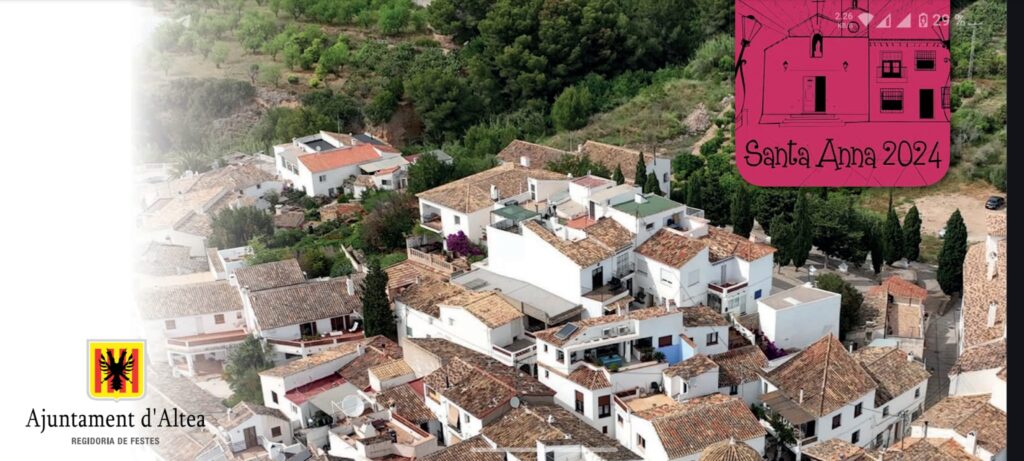 Altea la Vella es prepara per a les Festes de Santa Anna 2024. Programa de festes