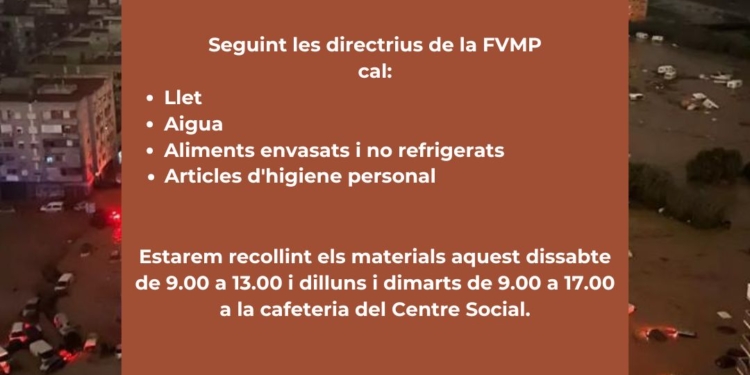 Habilitat punt de recollida de materials per a persones afectades per la DANA a Altea