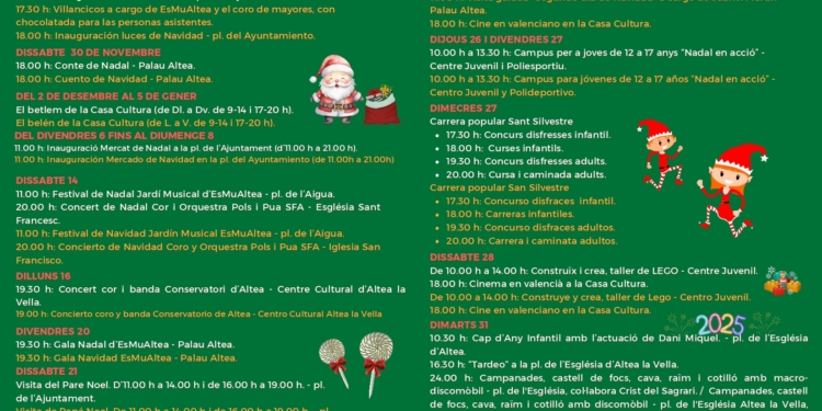 Gran programació nadalenca a Altea: celebra aquestes festes amb música, llums i tradició!