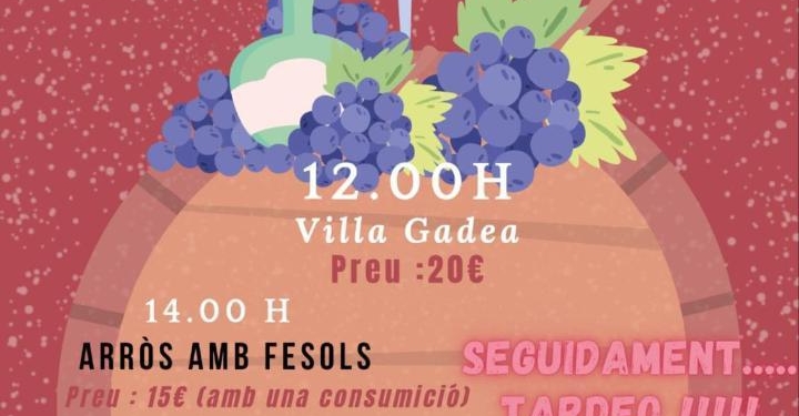 Aquest dissabte: Cata de vins, dinar i tardeo