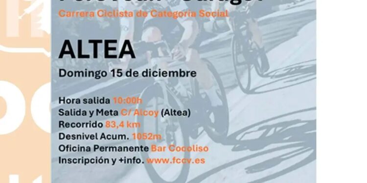 La III Cursa Ciclista Memorial Pere Joan “Caragol” 2024 arriba a Altea demà diumenge La III Cursa Ciclista Memorial Pere Joan “Caragol” 2024 arriba a Altea demà diumenge