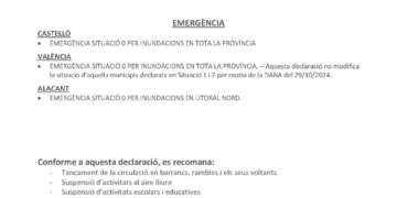 📢 AVÍS DE L’AJUNTAMENT D’ALTEA – Suspensió de classes