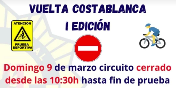 Tall de trànsit aquest diumenge 9 de març per la volta Ciclista Costa Blanca