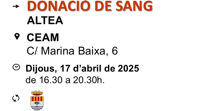 Donació de sang a Altea: hui pots salvar vides