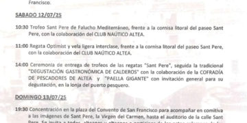 Altea celebra les festes de Sant Pere i la Verge del Carme amb regates, gastronomia i tradició marinera