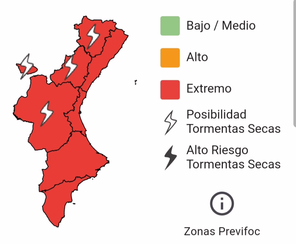 Temperatures EXTREMES i risc ROIG d’incendis forestals. Tancats els accesos a tots els parcs naturals