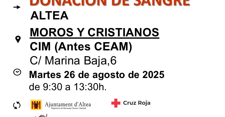 Els Moros i Cristians d’Altea es sumen a salvar vides: dona sang el 26 d’agost