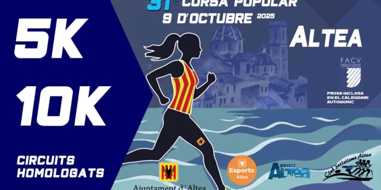 Altea acollirà la 31a Carrera Popular el pròxim 9 d’Octubre amb circuit homologat. 5k i 10k