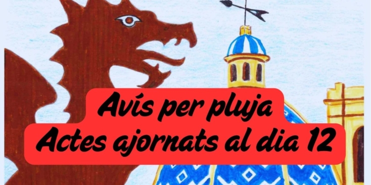 Els actes del 9 d’Octubre a Altea s’ajornen al dia 12 per la previsió de pluja