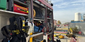 Incendi a l’Hospital de la Marina Baixa en la zona de les obres d’ampliació