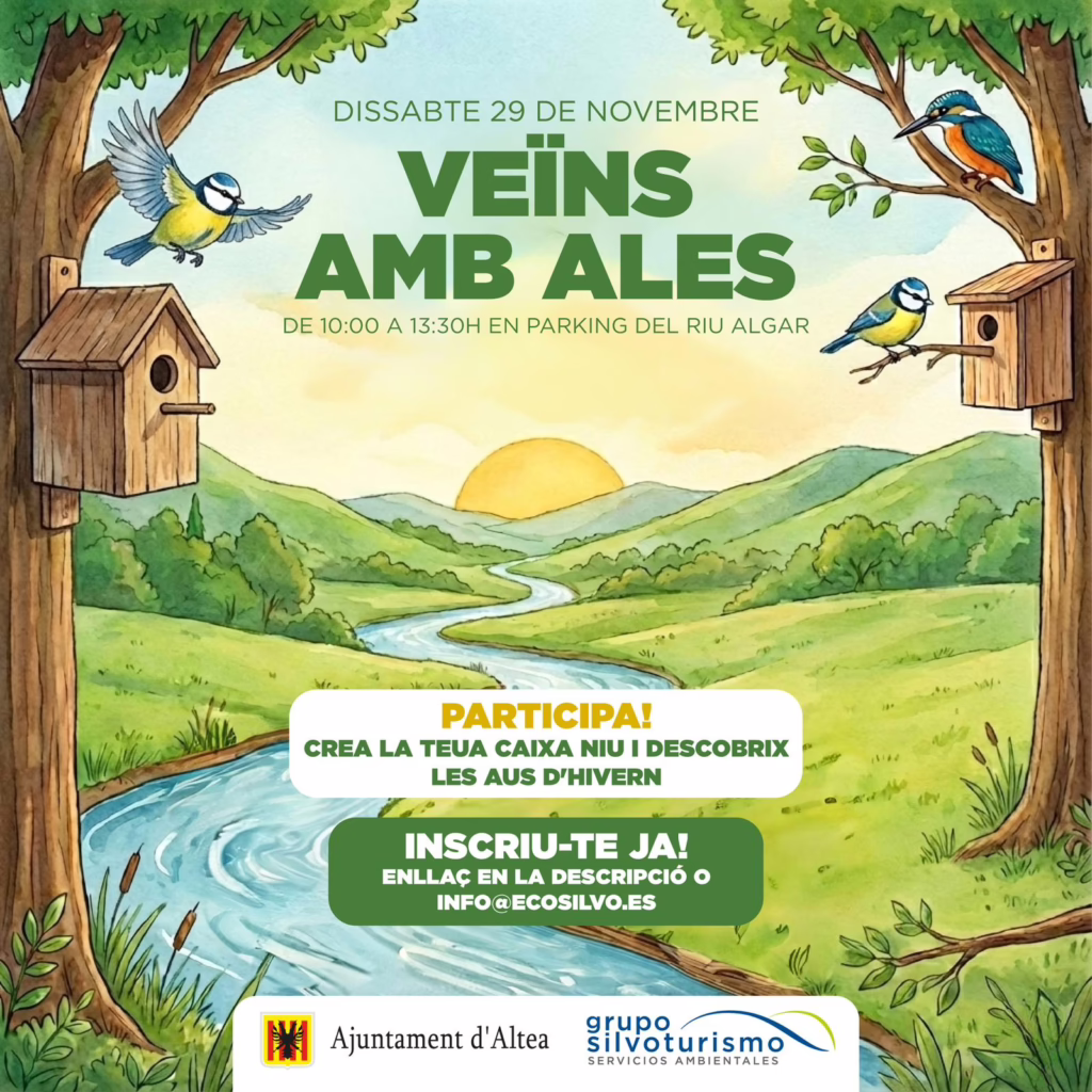 Activitat “Veïns amb Ales” al Riu Algar este dissabte 29 de novembre Activitat “Veïns amb Ales” al Riu Algar este dissabte 29 de novembre