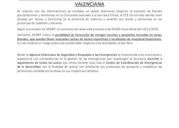 Avís especial per pluges intenses i fortes tempestes Avís especial per pluges intenses i fortes tempestes