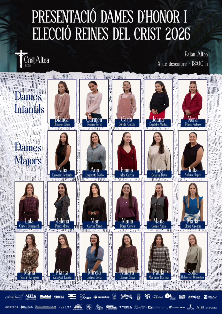Presentació de les Dames d’Honor i Elecció de les Reines del Crist 2026 Presentació de les Dames d’Honor i Elecció de les Reines del Crist 2026