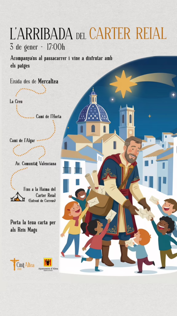 Carter Reial arribarà a Altea el 3 de gener amb passacarrer. Porta la teua carta