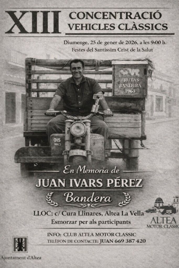 Altea la Vella acollirà la XIII Concentració de Vehicles Clàssics en homenatge a Juan Ivars Pérez Altea la Vella acollirà la XIII Concentració de Vehicles Clàssics en homenatge a Juan Ivars Pérez