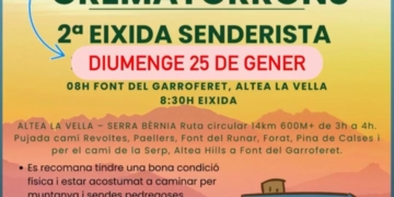 Amunt Altea Club organitza la 2a Eixida Senderista “Crematorrons” el 25 de gener