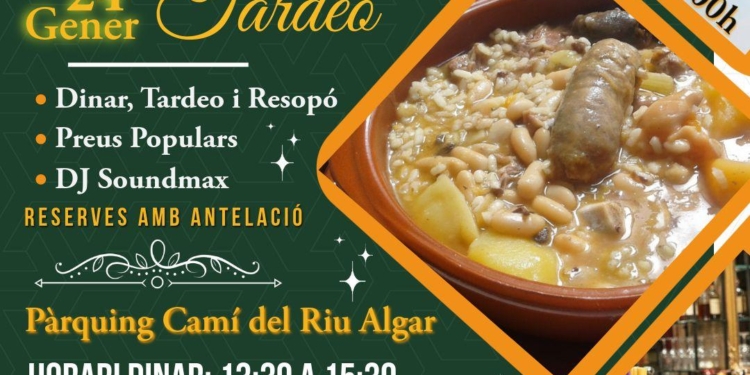 La Carpa festera acollirà un dinar post-nadal amb tardeo i música en directe el 24 de gener La Carpa festera acollirà un dinar post-nadal amb tardeo i música en directe el 24 de gener