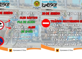 Restriccions de trànsit demà divendres a Altea per la Costa Blanca Bike Race 2026