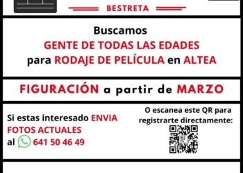 Busquen figurants de totes les edats per a un rodatge de pel·lícula a Altea Busquen figurants de totes les edats per a un rodatge de pel·lícula a Altea