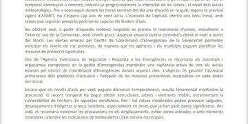 La Policia Local d’Altea anuncia el final de l’alerta meteorològica per vent