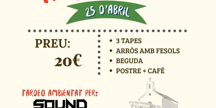 Arròs amb fesols i tardeo a l’Era de Sant Lluís el pròxim 25 d’abril