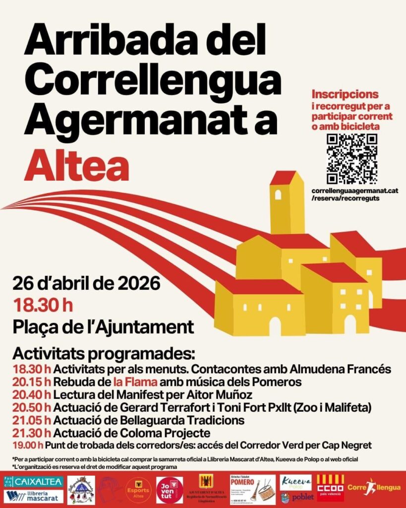 Noves actuacions se sumen al Correllengua al seu pas per Altea (zoo i malifeta) Hui, a les 18:30