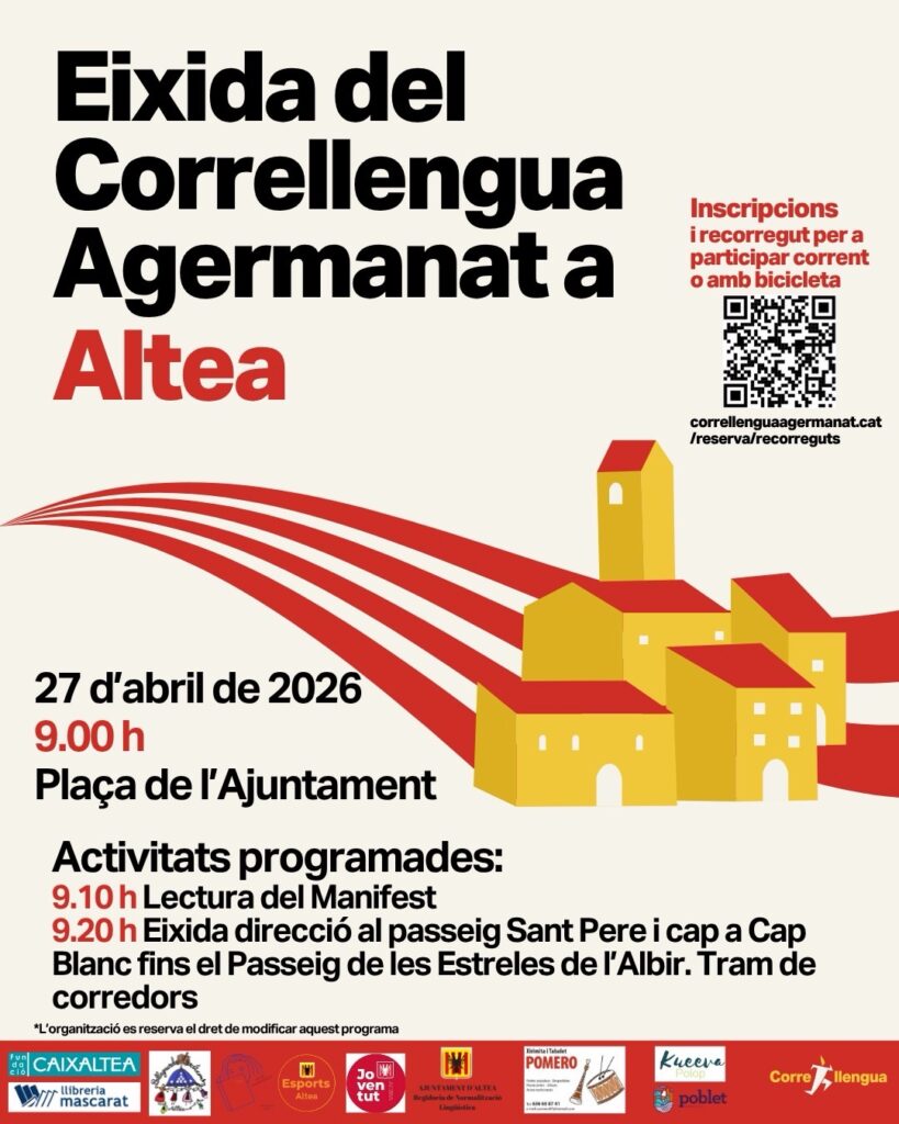 La flama del Correllengua Agermanat passarà per Altea el 26 i 27 d’abril amb una jornada de reivindicació i participació