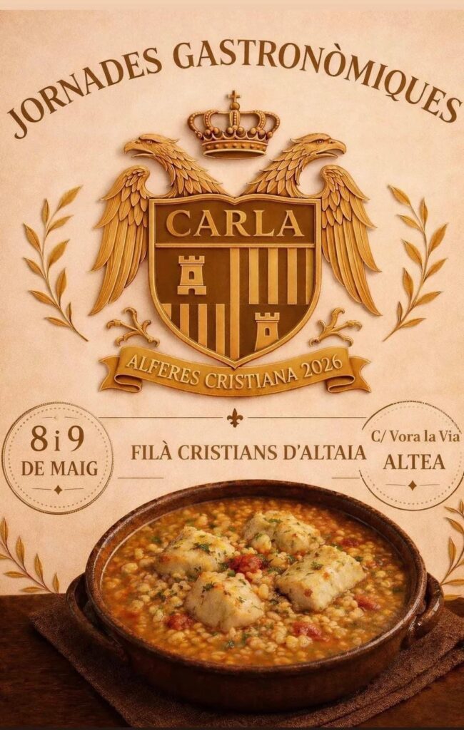 Les Jornades Gastronòmiques de la Filà Cristians d’Altea arriben els dies 8 i 9 de maig amb un menú complet
