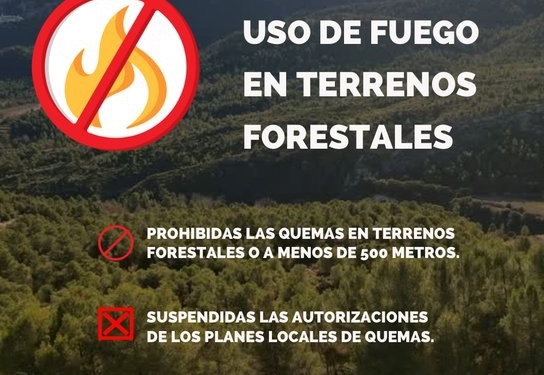 La Generalitat recorda la prohibició de l’ús del foc en terrenys forestals durant els dies de Setmana Santa i Pasqua