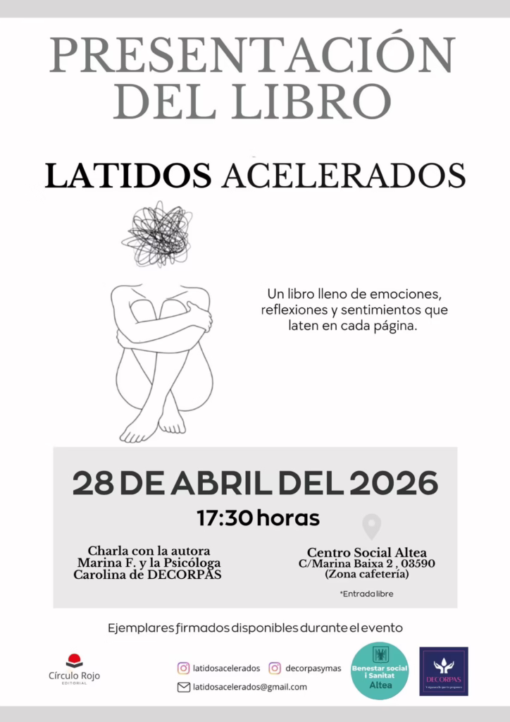 Presentació del llibre “Latidos Acelerados” a Altea amb una xarrada sobre emocions i salut mental