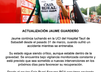 Jaume Guardeño, el ciclista alteà, continua en estat crític i serà sotmés a noves intervencions Jaume Guardeño, el ciclista alteà, continua en estat crític i serà sotmés a noves intervencions