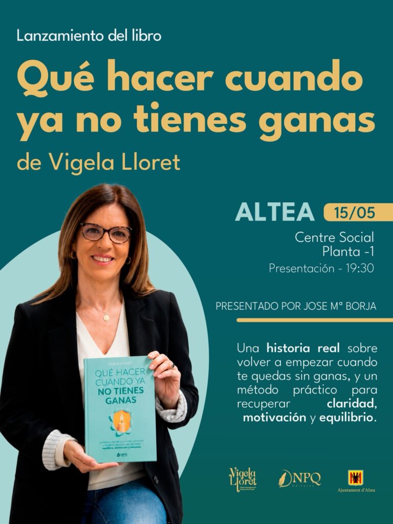 Vigela Lloret presenta a Altea el seu llibre “Qué hacer cuando ya no tienes ganas”