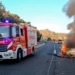 Incendi d’un vehicle a l’AP-7 a la Vila Joiosa després d’un accident amb quatre vehicles implicats