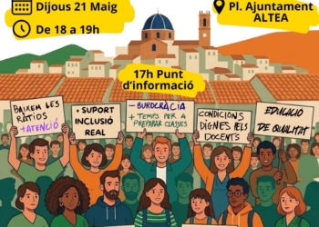 Dijous 21 de maig: convocada a Altea una concentració en defensa de l’educació pública i de qualitat Dijous 21 de maig: convocada a Altea una concentració en defensa de l’educació pública i de qualitat