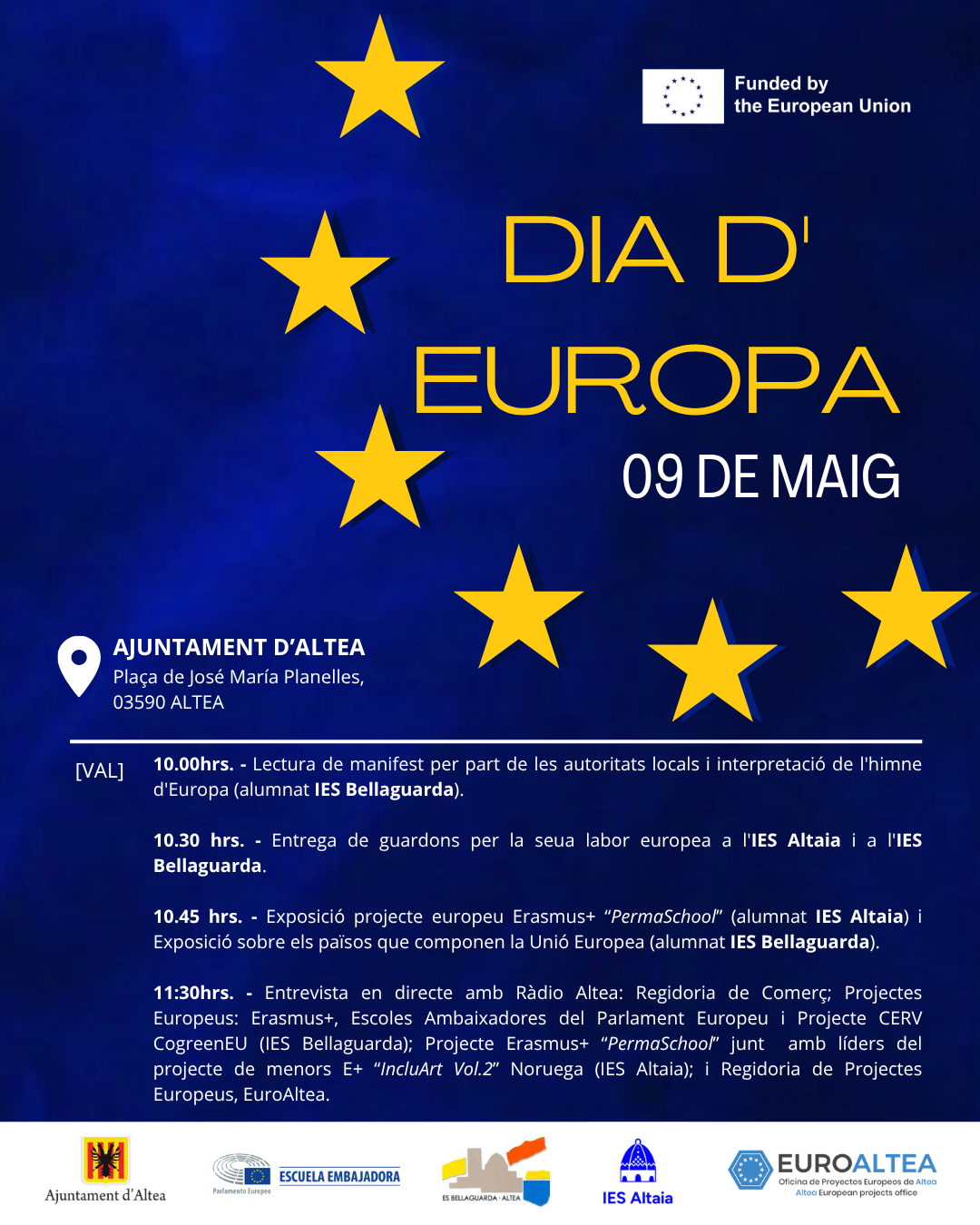 Altea celebra el Dia d’Europa amb protagonisme estudiantil