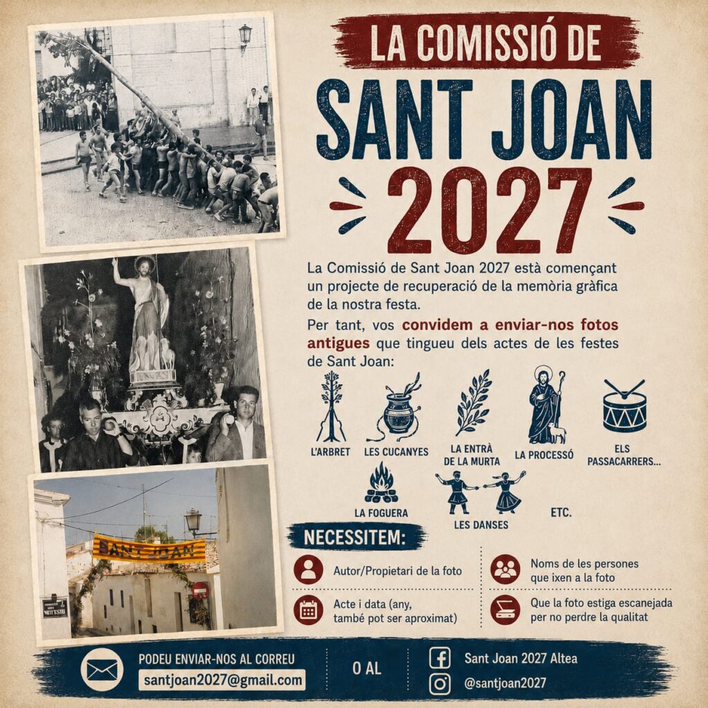 La Comissió de Sant Joan 2027 inicia una campanya per a recuperar la memòria gràfica de la festa