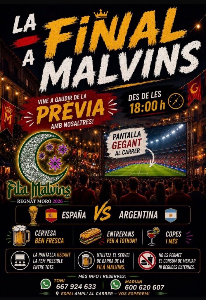 Altea es prepara per a una nit de Mundial: televisors autoritzats a les terrasses dels bars i una pantalla gegant al carrer per a viure la final amb Malvins