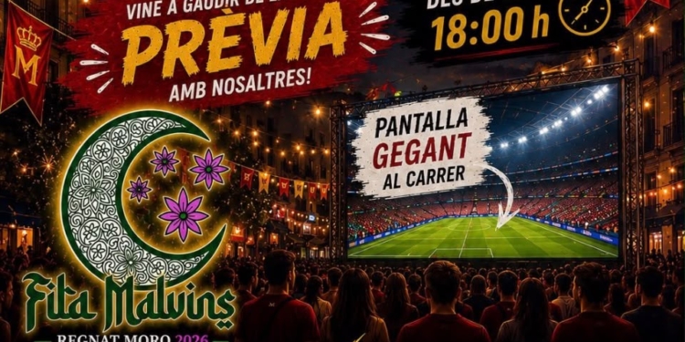 La Filà Malvins convida a viure la final del Mundial amb pantalla gegant al carrer