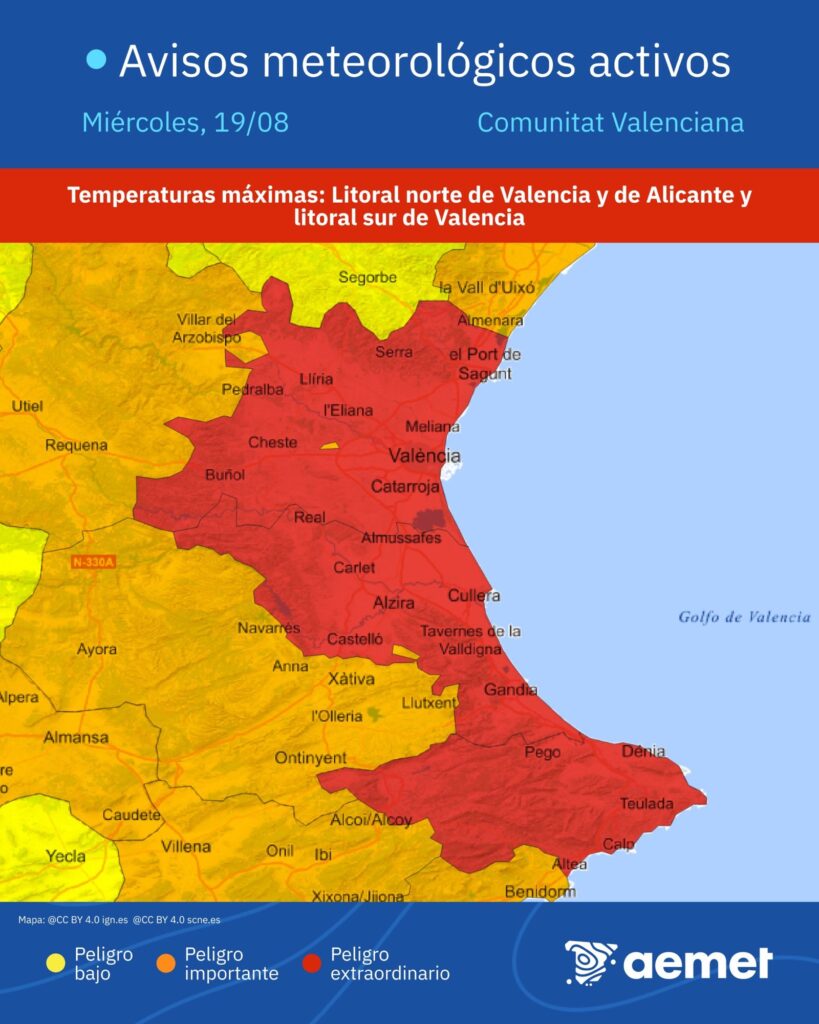 Altea tanca parcs i espais municipals davant l’alerta roja per temperatures extremes