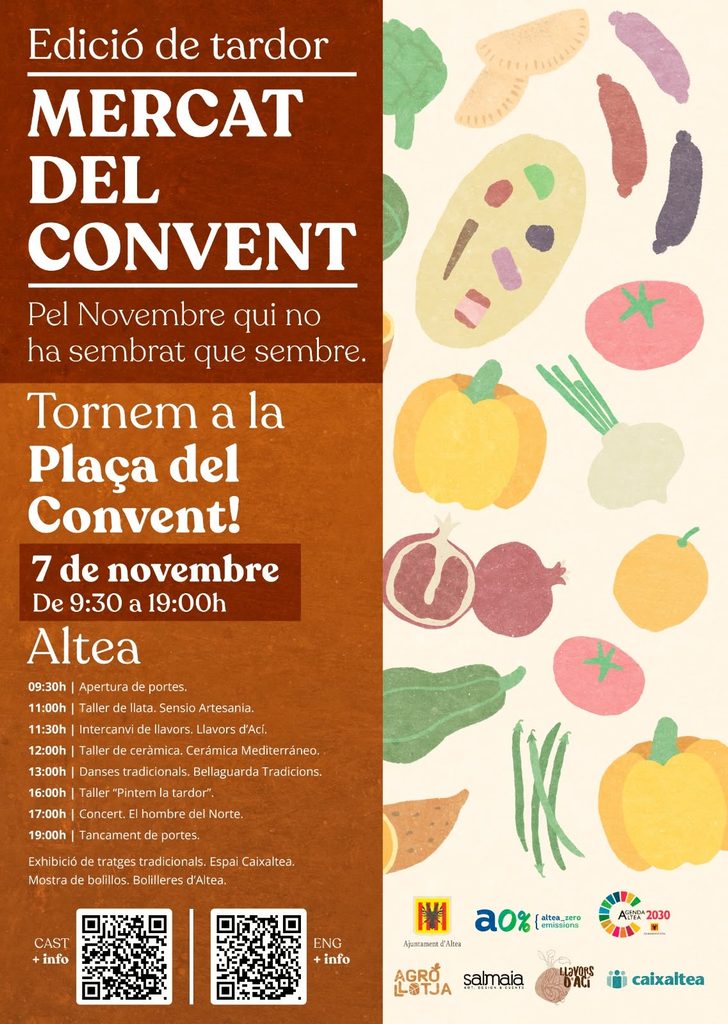 El Mercat del Convent torna a Altea el 7 de novembre amb paraetes, tallers, música i cultura popular El Mercat del Convent torna a Altea el 7 de novembre amb paraetes, tallers, música i cultura popular
