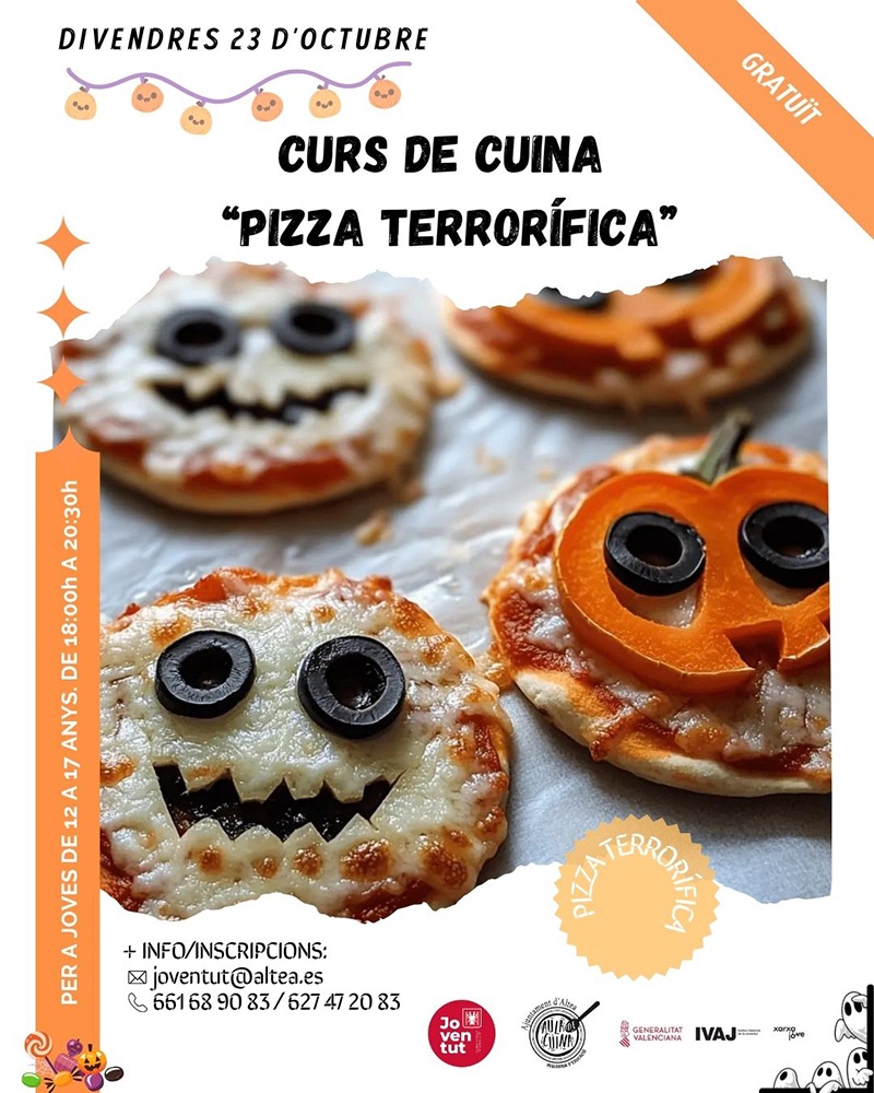 Altea organitza un taller gratuït de cuina per a joves amb una pizza especial de Halloween Altea organitza un taller gratuït de cuina per a joves amb una pizza especial de Halloween